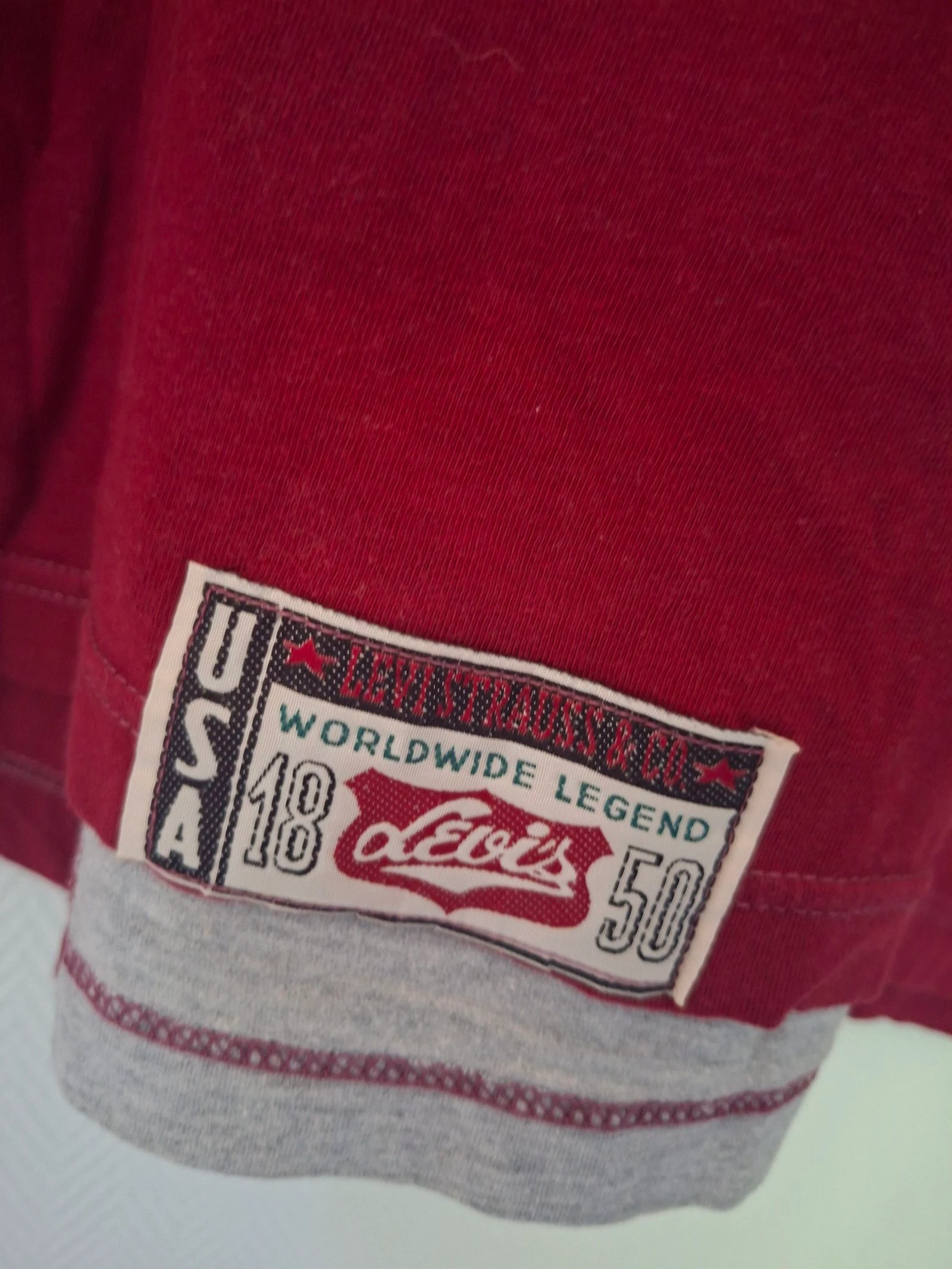 Camisola Levi's RedTabs Hombre XL Burdeos Gris 100 % Algodón Logo Vintage – photo 7